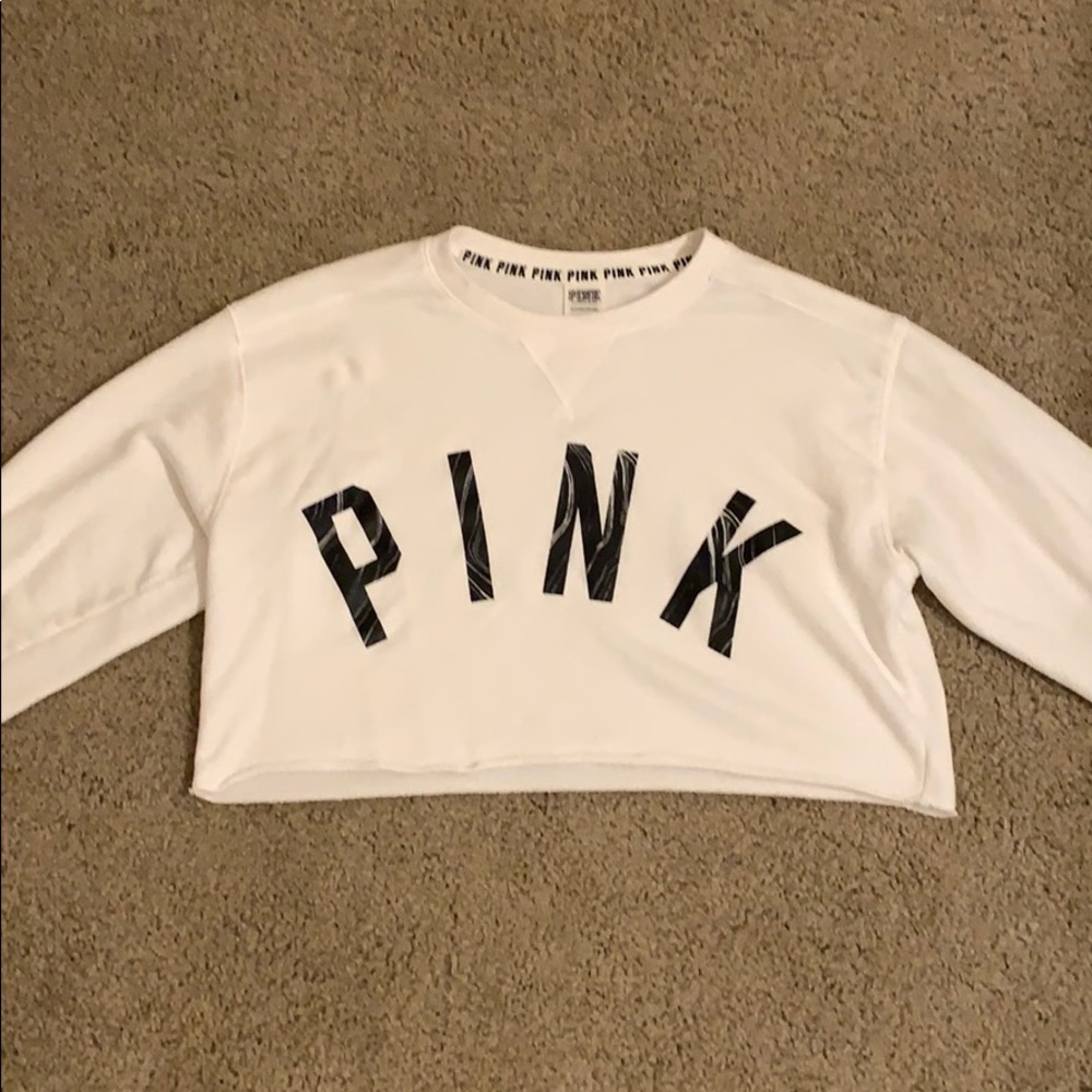PINK long sleeve crop top size small